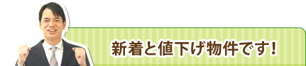 新着と値下げ物件です